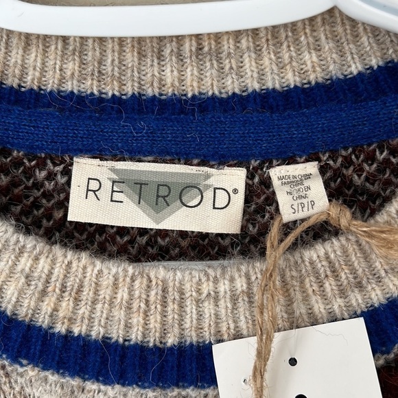 Retrod Yarn Crewneck Animal Print Sweater Size S - Picture 6 of 12